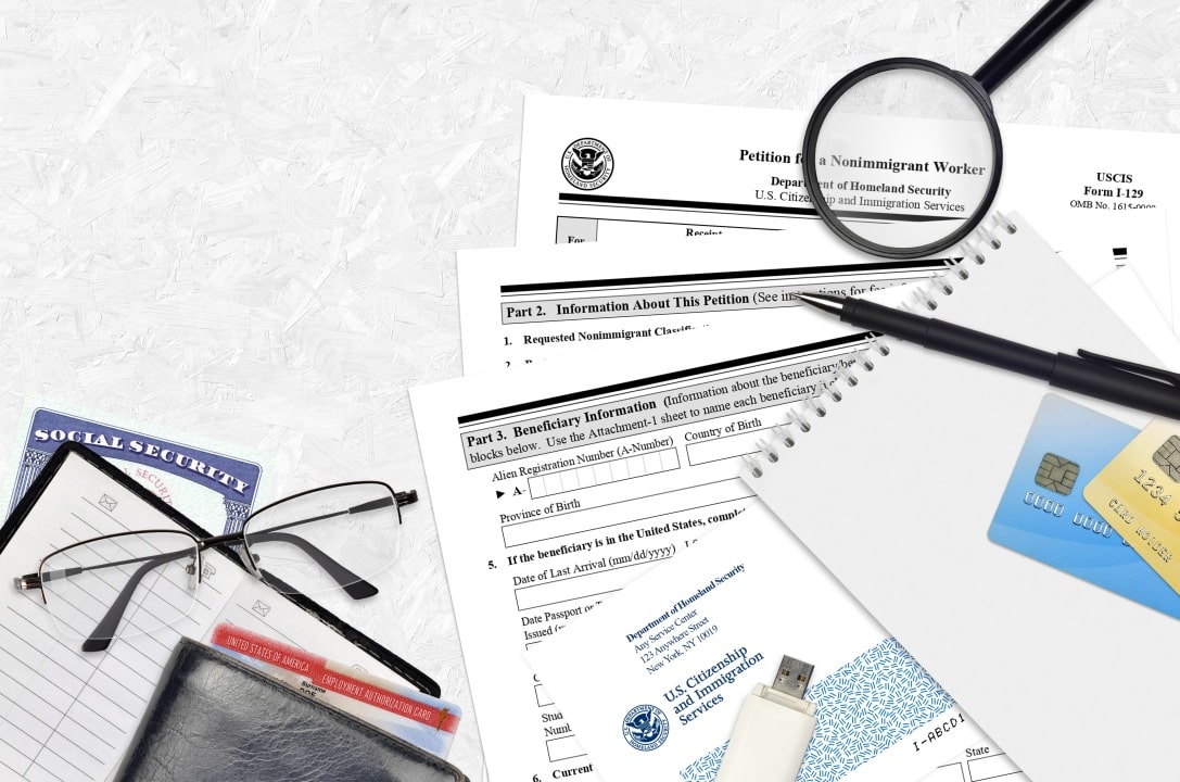 USCIS immigration forms and documentation showing EB-5 program structure and investment requirements