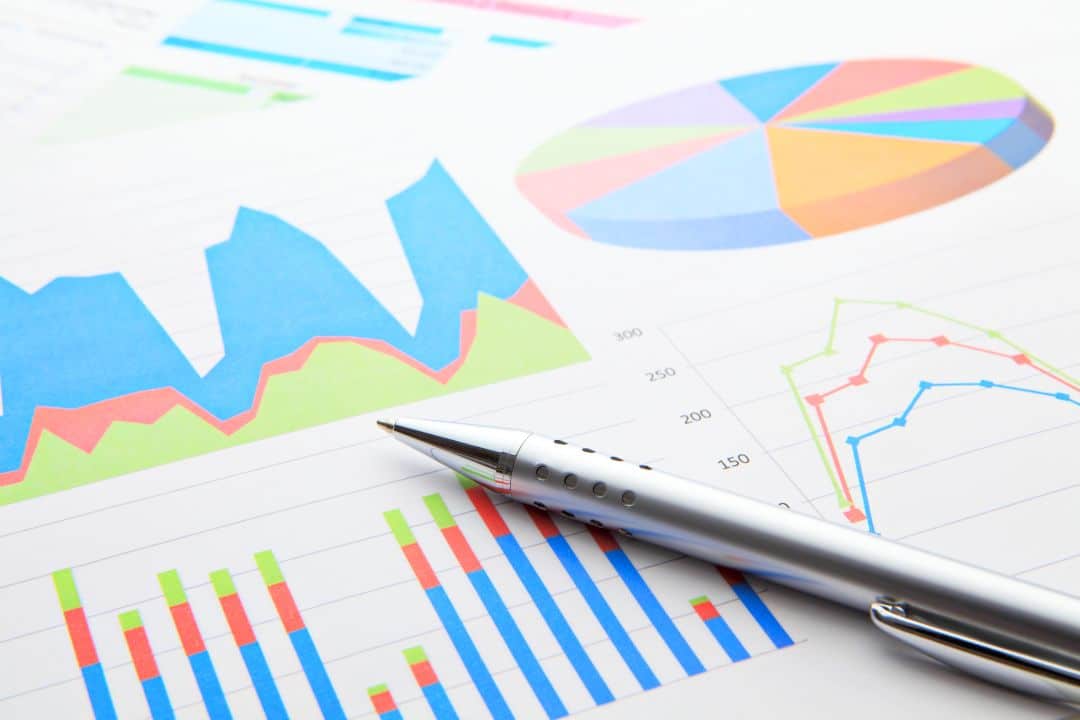 Financial charts and economic analysis documents showing impact assessment and incentive modeling for business attraction strategies