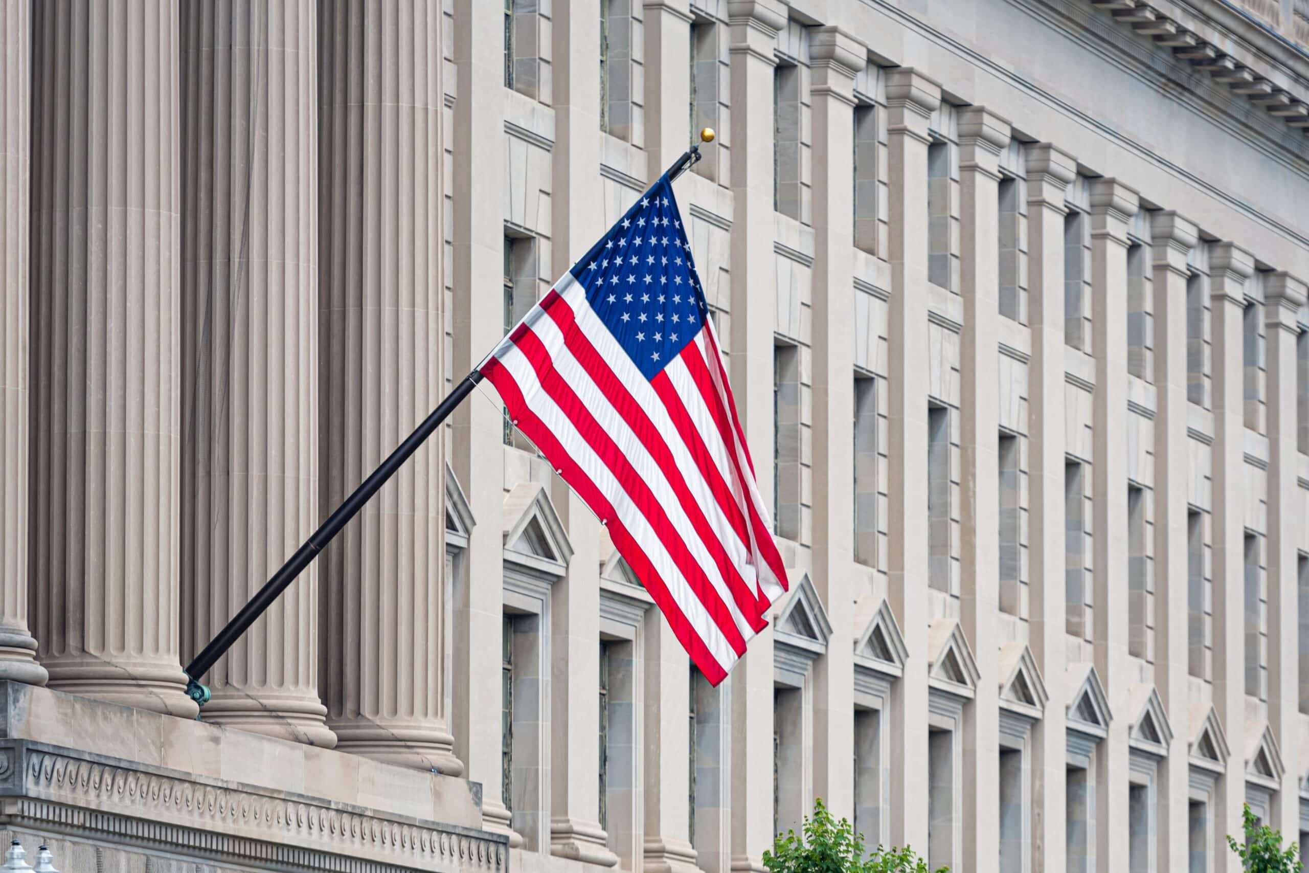 Federal government building architecture representing key agencies and departments that administer economic development grant programs