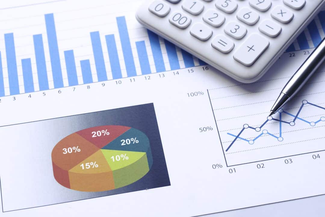 Financial analysis charts and debt modeling documents showing TIF financing structure and investment analysis for economic development projects