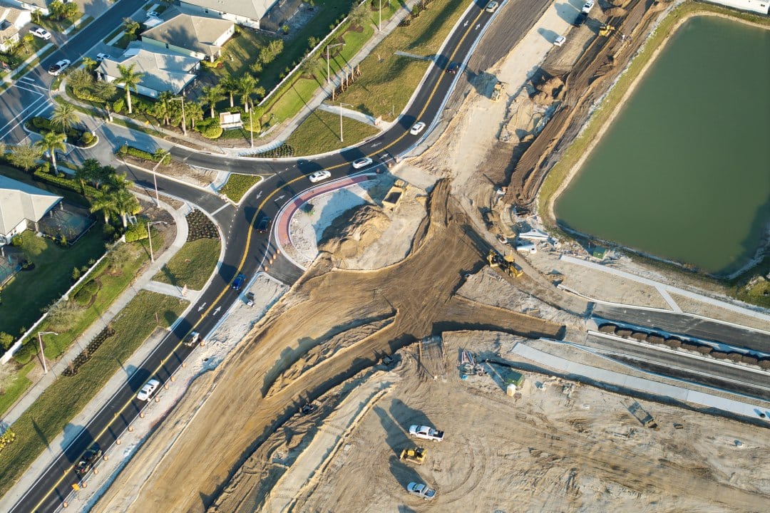 Infrastructure construction projects indicating emerging commercial real estate market development opportunities